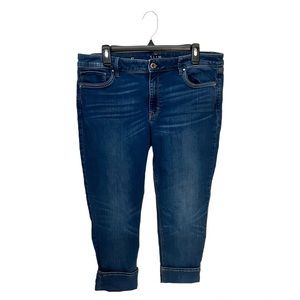 White House Black Market The Slim Crop Blue Denim Jeans Size 12